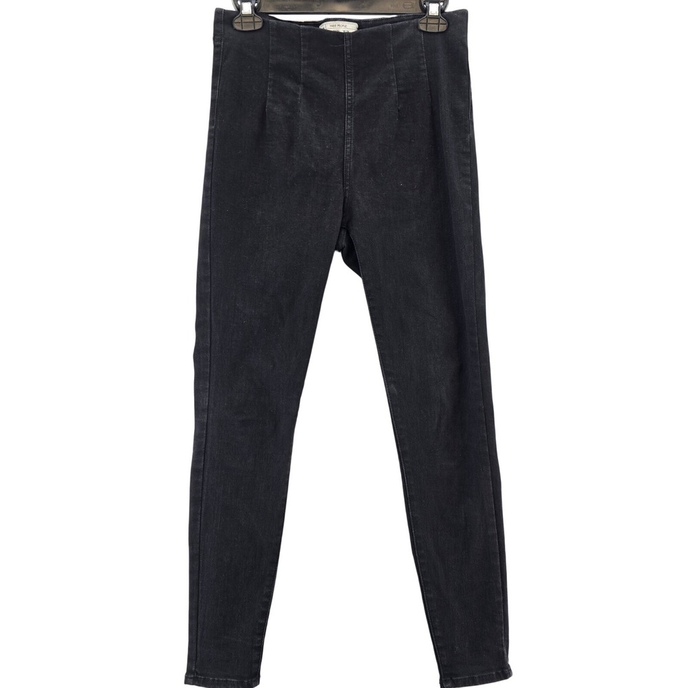 Free People High Rise Skinny Pants Womens 28 Stretch Black Denim Jeans Jegging